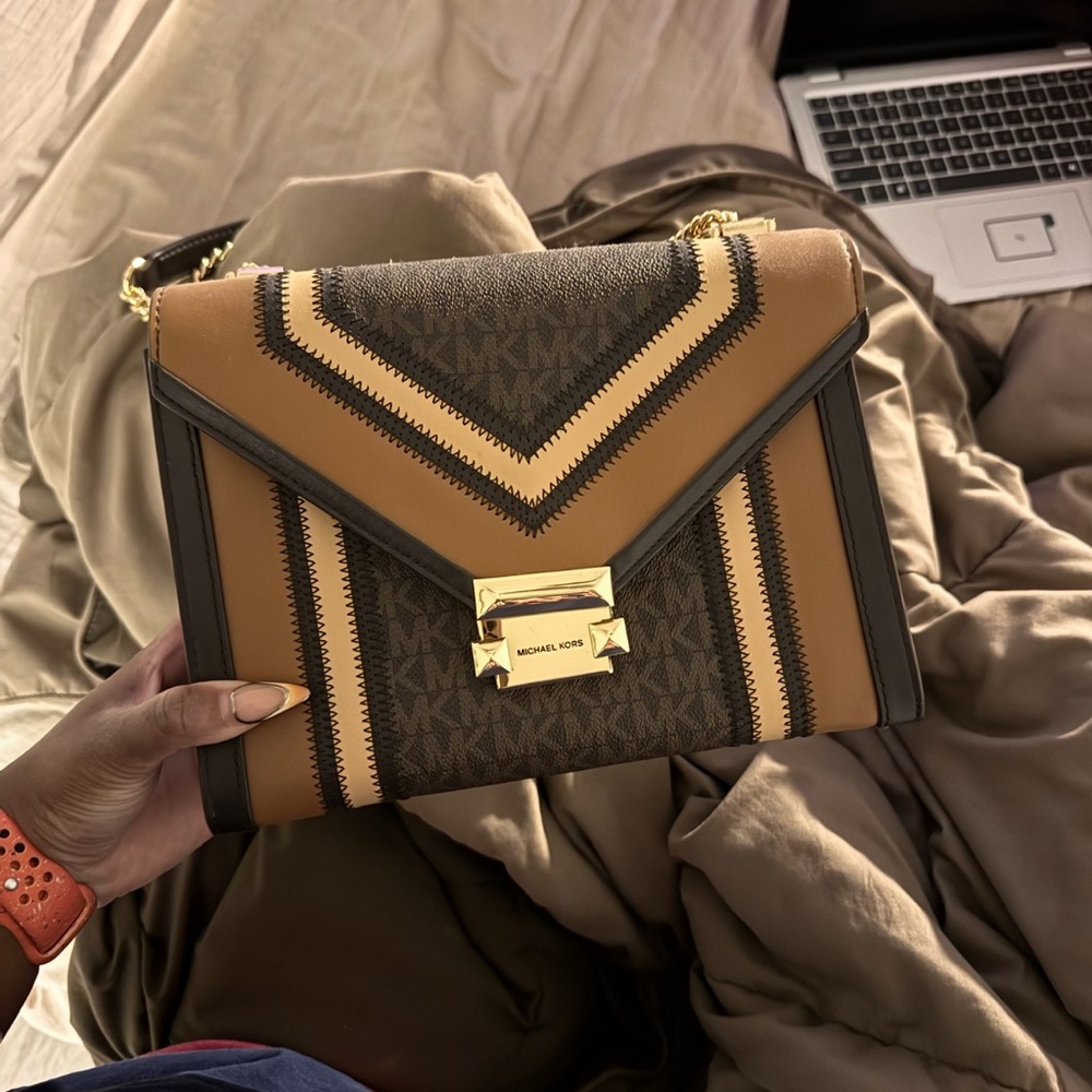 Michael Kors Brown and Tan Whitney bag